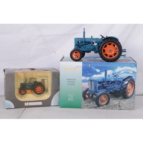 119 - A Universal Hobbies Fordson power major 1:16 scale model tractor together with a UH Fordson Major tr... 