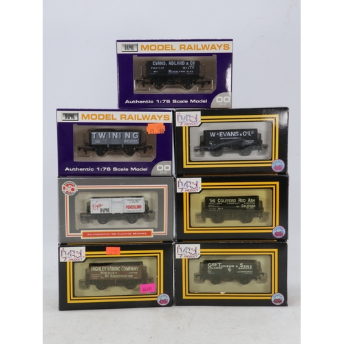 174 - Seven boxed Dapol 00 gauge wagons to include Virgin Pendolino, Twining, Highley Mining Company, W. E... 