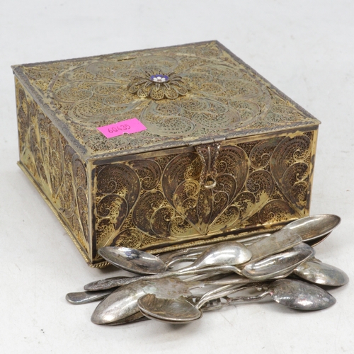 283 - Selection of white metal Oriental souvenir spoons