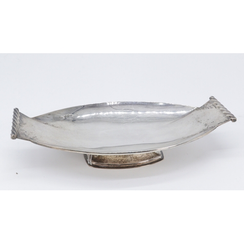 276 - Silver hallmarked footed two handled quaish (approx. 200g)