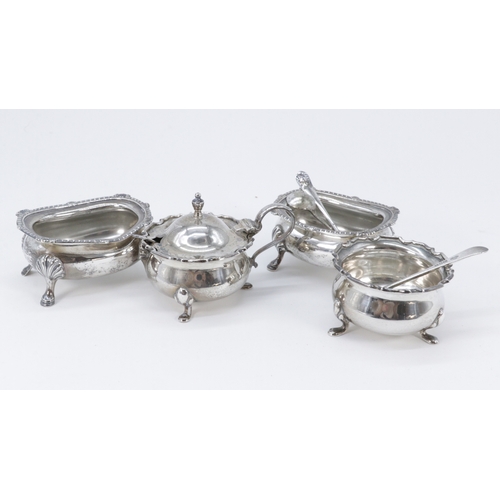 280 - Pair of Silver salts, cruet items etc