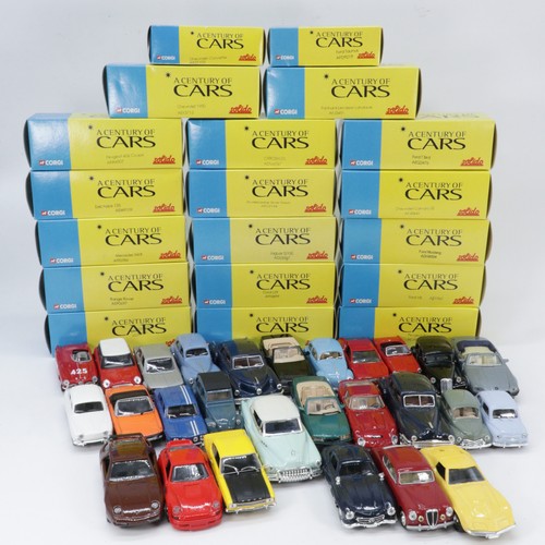 265 - A selection of boxed Corgi Solido Hachtett A century of cars diecast vehicles