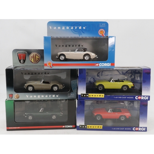 5 boxed Vanguard/Corgi MG diecast vehicles 1:43 scale