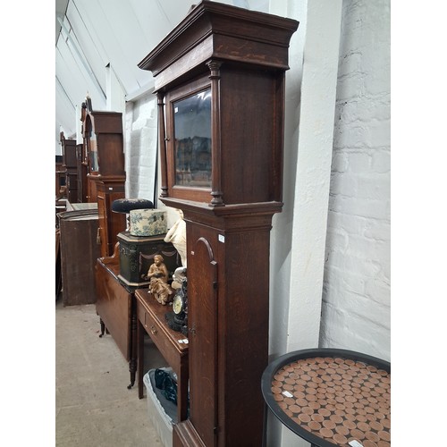 A George III Thomas Rea of Walton longcase clock; the silvered dial ...