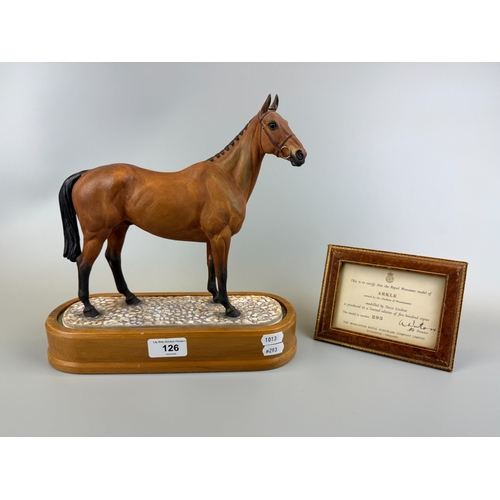 126 - Royal Worcester L/E figurine Arkle modelled by Doris Lindner with C.O.A - Approx. L27cm H27cm D10cm