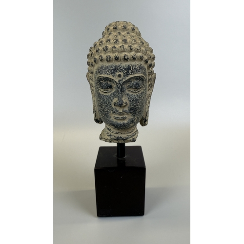 147 - Image of Buddha bust on stand - Approx. H37cm