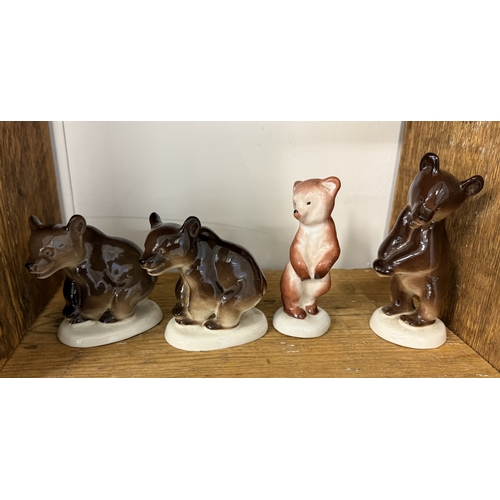 156 - Collection of Lomonosov ceramic bears from the USSR era