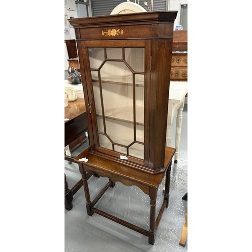 245 - Small oak table together with corner cupboard