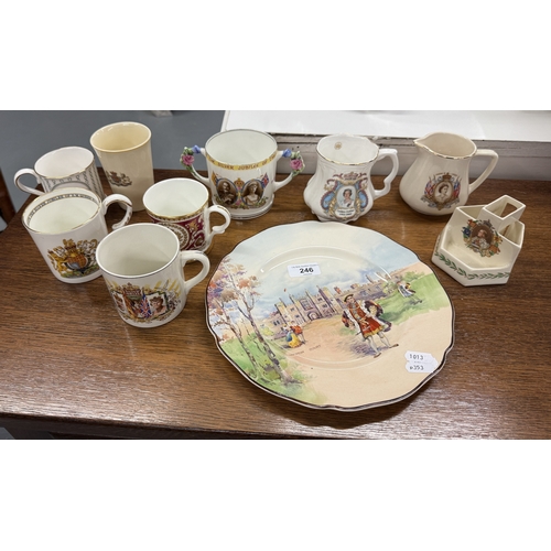 246 - Collection of coronation ceramics