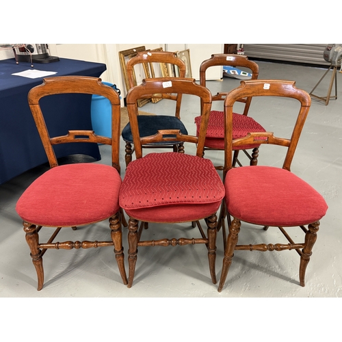 248 - Set of 5 antique bar back dining chairs