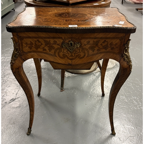 267 - Fine french antique marquetry work table with ormolu mounts - Approx. W58cm H72cm D41cm