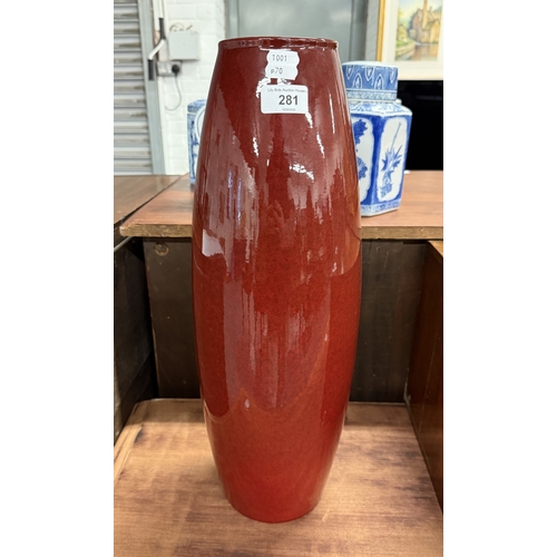 281 - Tall Glazed torpedo vase