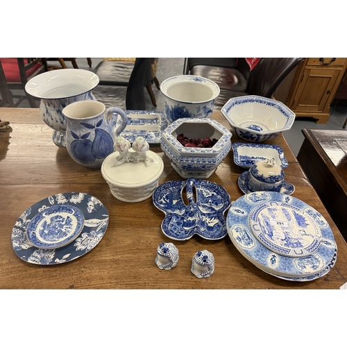 291 - Collection of mostly blue & white china