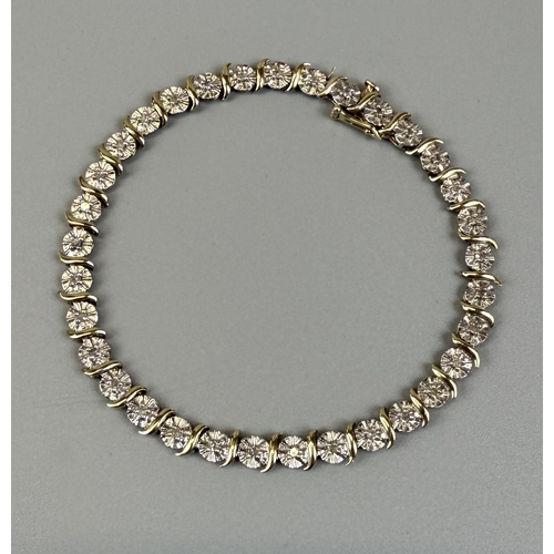 38 - 9ct gold diamond set tennis bracelet - Approx. gross weight 6g