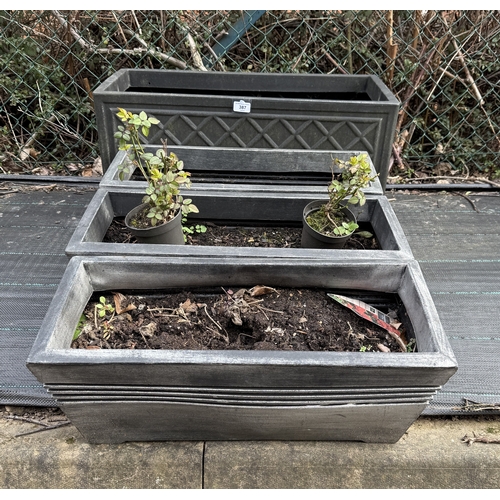 387 - Collection of trough planters