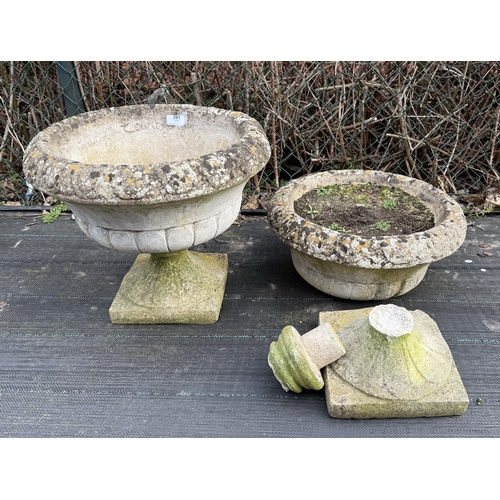 391 - Pair of reconstituted stone planters 1A/F