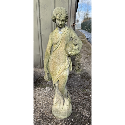 394 - Large reconstituted stone statue of a water maiden Approx. H128cm