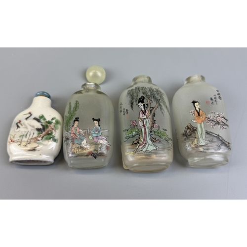 49 - Collection of reverse painted Japanese scent bottles etc.