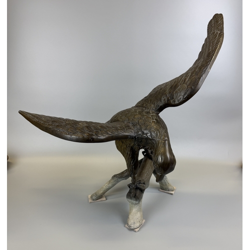 55 - Large brass eagle figurine - Approx. H51cm W61cm