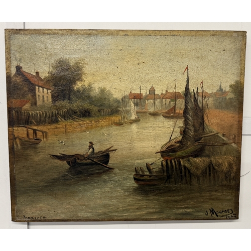 60 - Oil on canvas Yarmouth by J Mounsey - Approx. IS W43cm H36cm