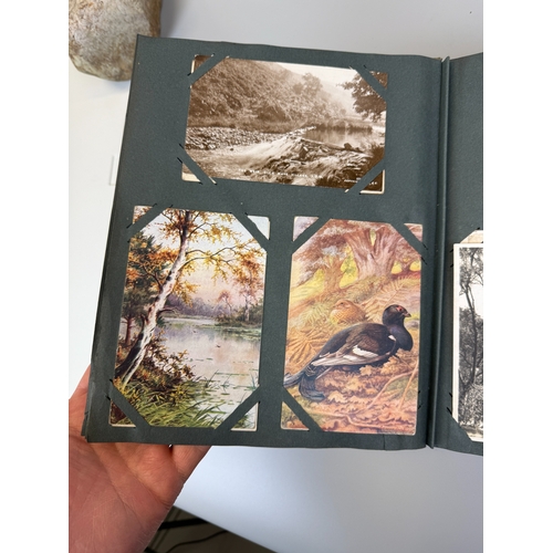 184 - Postcard album populated with Approx 250 postcards