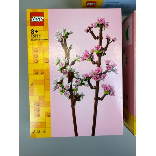 202 - 3 unopened lego sets 40725 cherry blossoms, 40460 roses & 40647 lotus flowers