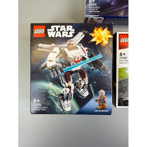 204 - 3 unopened lego sets 75390 Luke Skywalker X-Wing, 71780 Kai's ninja race car & 76276 Venom mech ... 