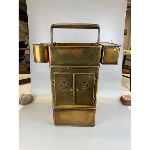 212 - Asian brass street vendors warming oven - Approx. W53cm H72cm D33cm