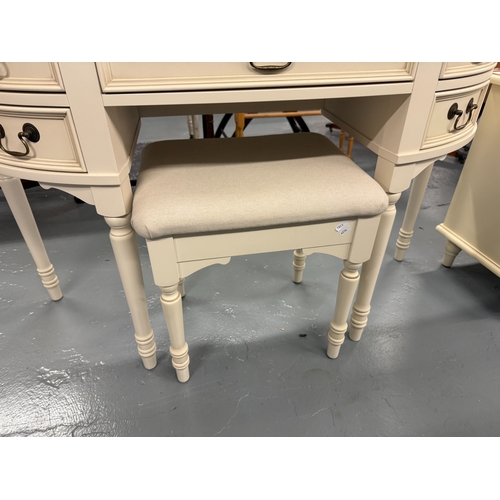 235 - Laura Ashley demi lune dressing table with stool together with matching bedside cabinet - Approx. W1... 