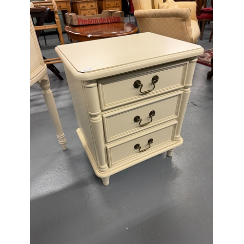 235 - Laura Ashley demi lune dressing table with stool together with matching bedside cabinet - Approx. W1... 