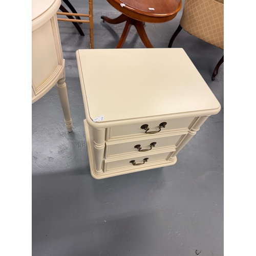 235 - Laura Ashley demi lune dressing table with stool together with matching bedside cabinet - Approx. W1... 