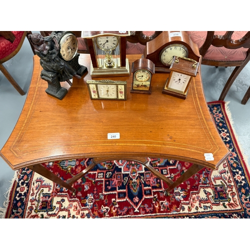 240 - Mahogany 2 tier occasional table on casters - Approx. W71cm H71cm D52cm