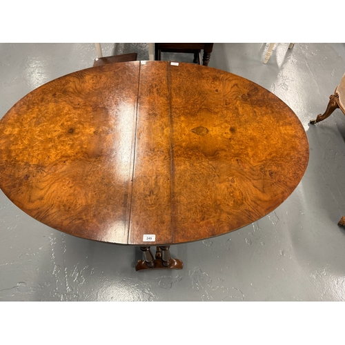 249 - Antique burr walnut Sutherland table - Approx. W127cm H69cm D93cm