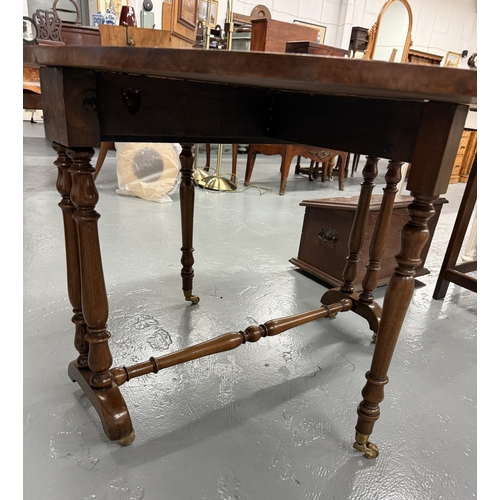 249 - Antique burr walnut Sutherland table - Approx. W127cm H69cm D93cm