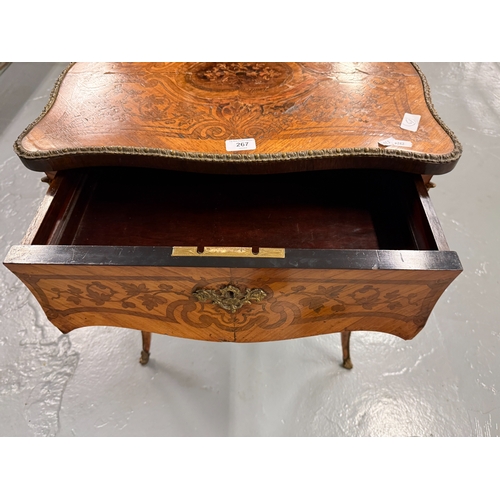 267 - Fine french antique marquetry work table with ormolu mounts - Approx. W58cm H72cm D41cm