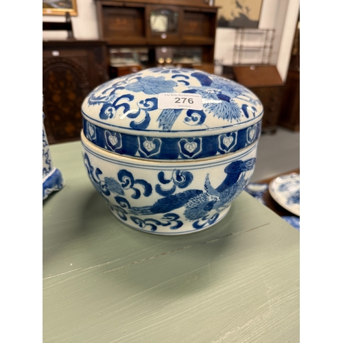 276 - Collection of oriental blue & white china