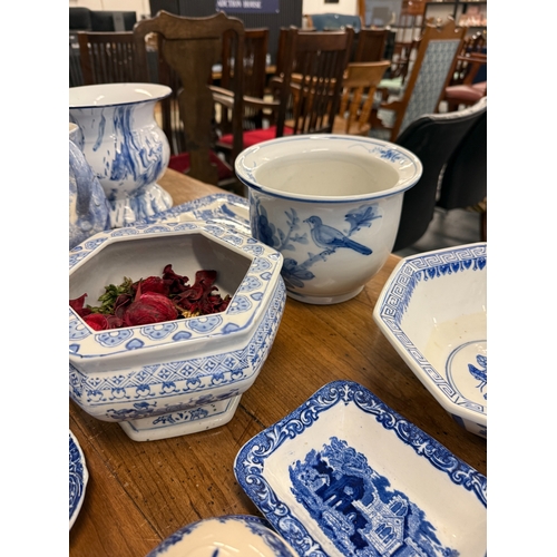 291 - Collection of mostly blue & white china