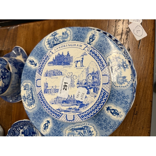 291 - Collection of mostly blue & white china