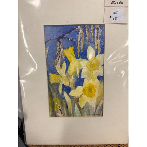 298 - 2 mounted watercolours Cafe Provence & Daffodils