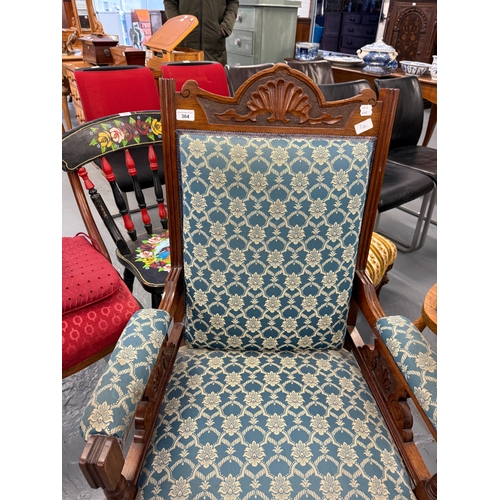 364 - Carved and upholstered armchair