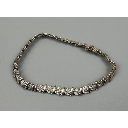 38 - 9ct gold diamond set tennis bracelet - Approx. gross weight 6g