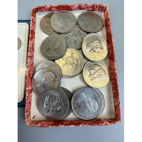 51 - Collection of commemorative coins together with Britain's first decimal coins