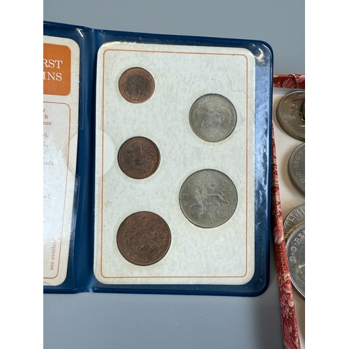 51 - Collection of commemorative coins together with Britain's first decimal coins