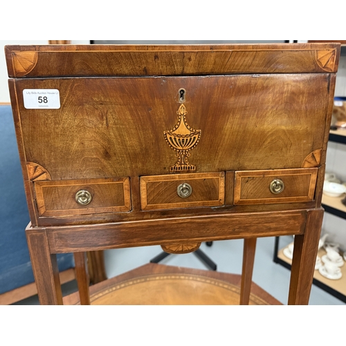 58 - Edwardian chest on stand - Approx. W38cm H68cm D22cm