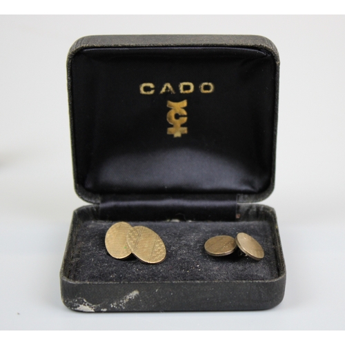 32 - Pair of Gold on Silver Cufflinks