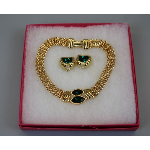 99 - Vintage SAL Swarovski Signed Necklace & Matching Earrings