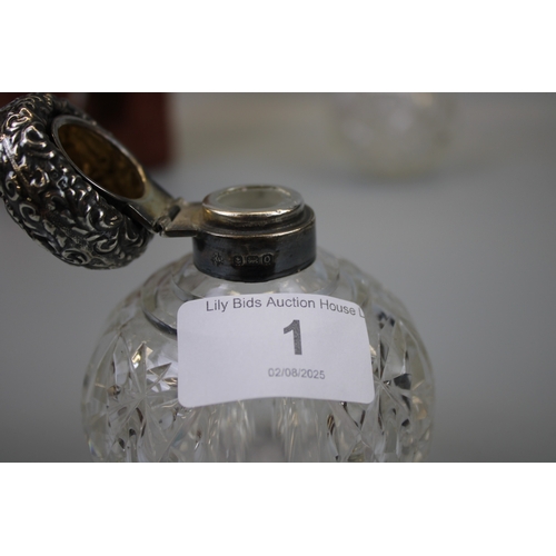 1 - 2 Hallmarked Silver Topped Bottles