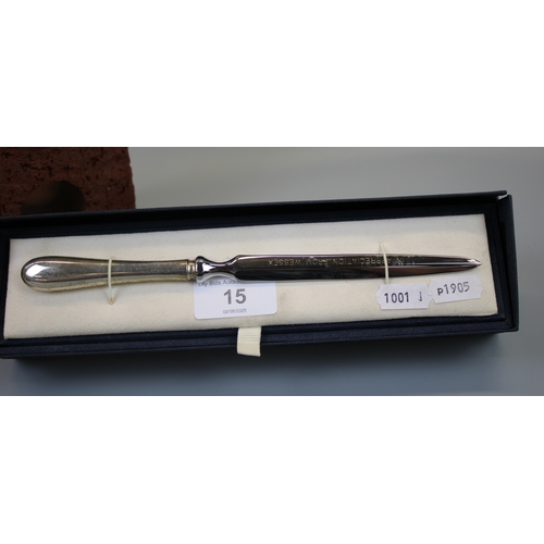 15 - Hallmarked Silver Handled Letter Opener