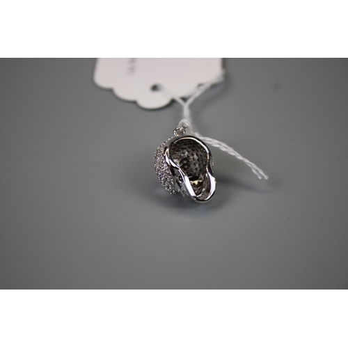 20 - Silver Stone Set Skull Pendant