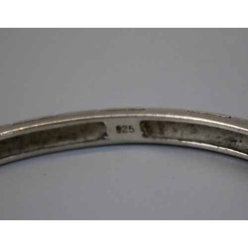 21 - Heavy Silver Bangle - Approx 25.2g